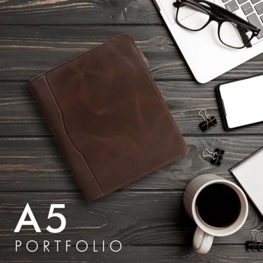 Leather A5 Portfolio Padfolio  - Leather Work Folio recension och pris