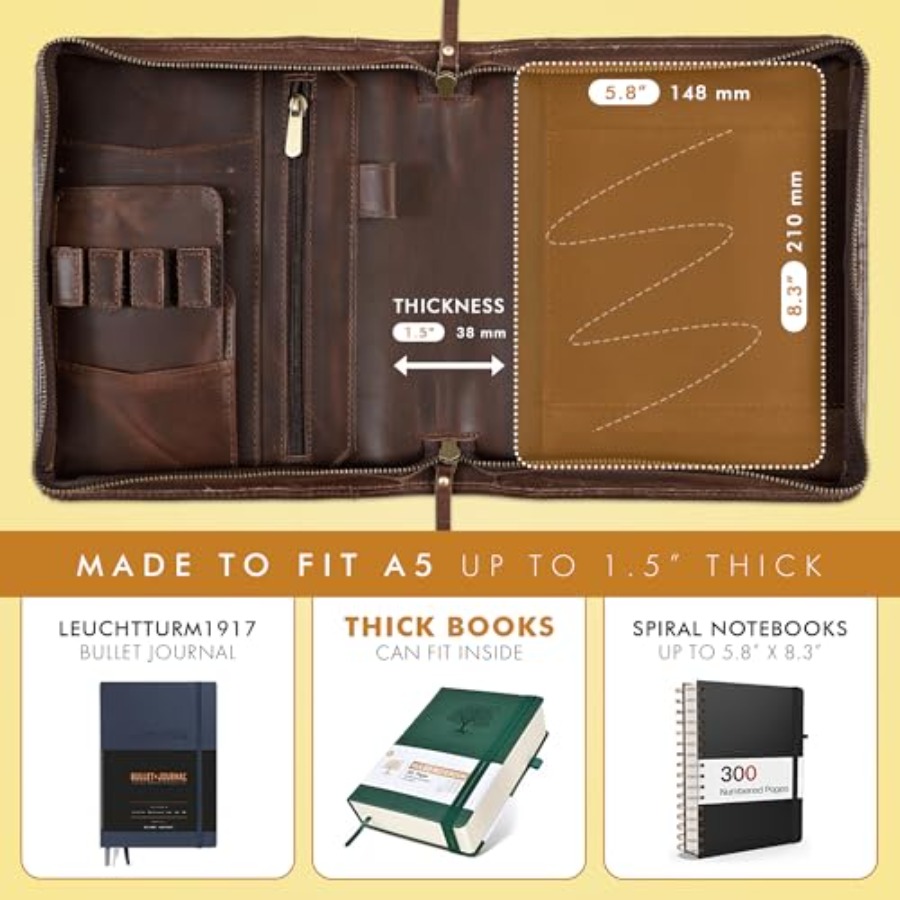 Leather A5 Portfolio Padfolio  - Leather Work Folio recension och pris