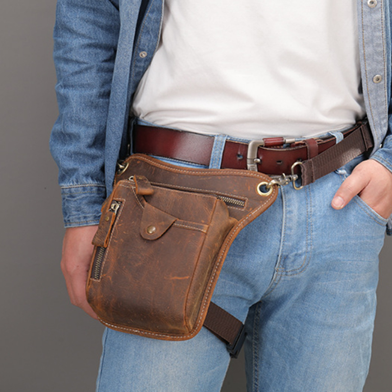 Vintage Men Waist Fanny Pack D - Leatherwork Fasteners recension och pris