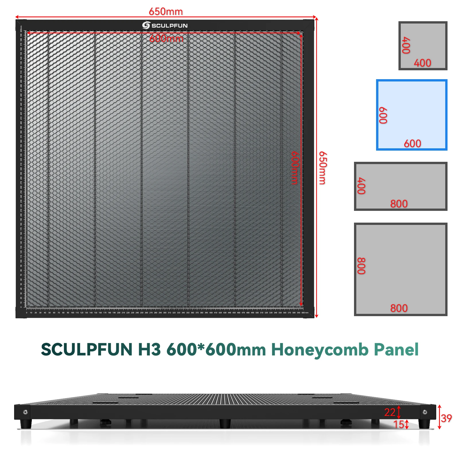 SCULPFUN 600x600mm Honeycomb P - Leather Workbench recension och pris