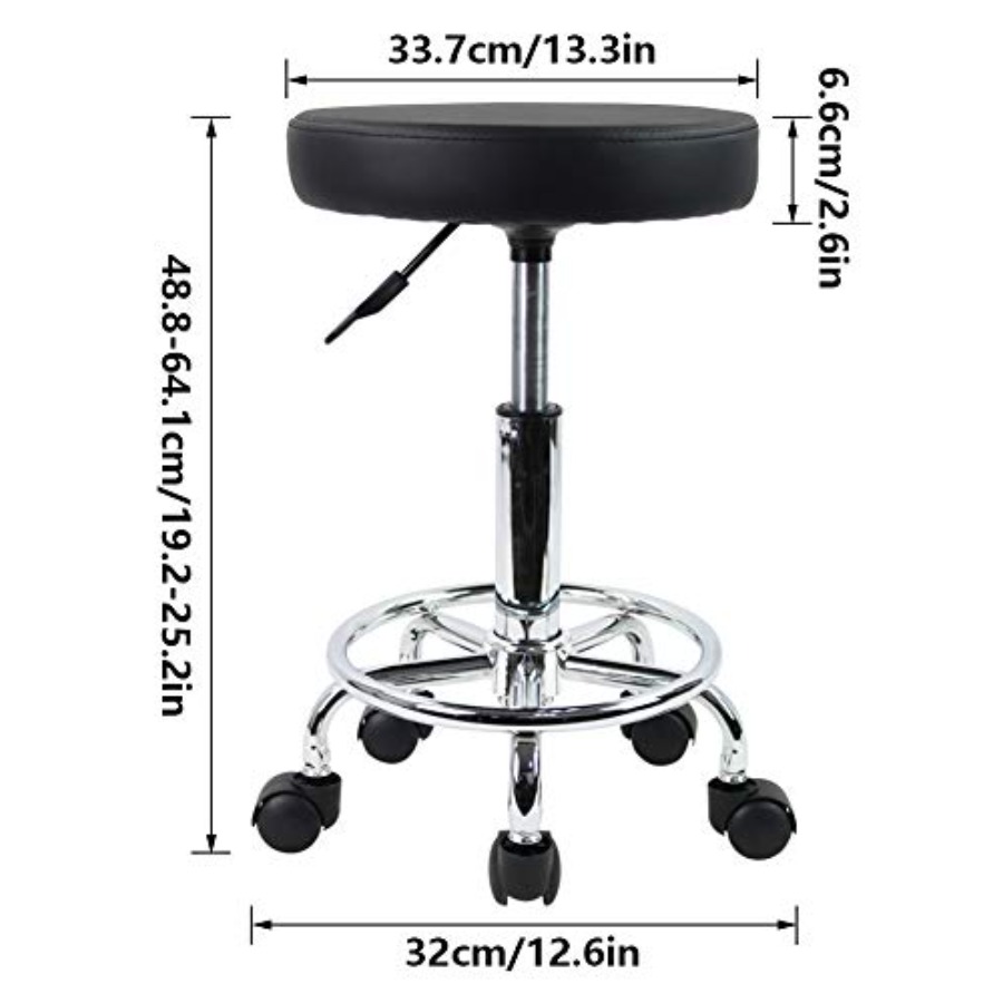 PU Leather Round Rolling Stool - For Leather Work recension och pris