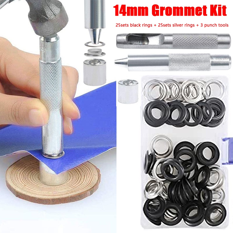 Eyelet Pliers Tool Kit with 50 - Leatherwork Eyelets recension och pris