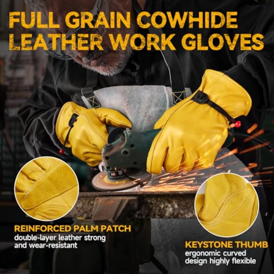 Leather Work Gloves for Men, 3 - Leveling Leatherworking recension och pris
