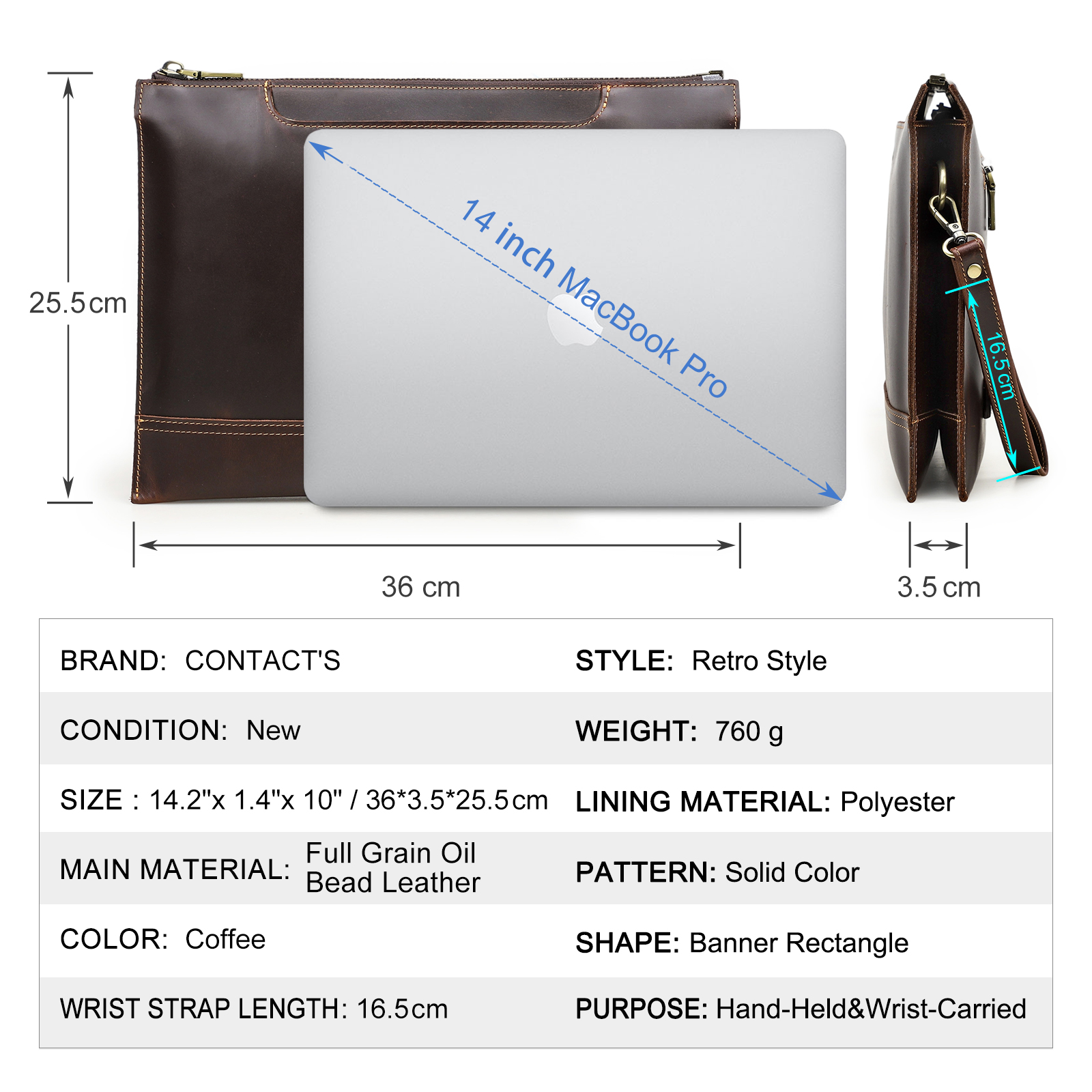 CONTACT'S Genuine Leather Lapt - Leather Work Folio recension och pris