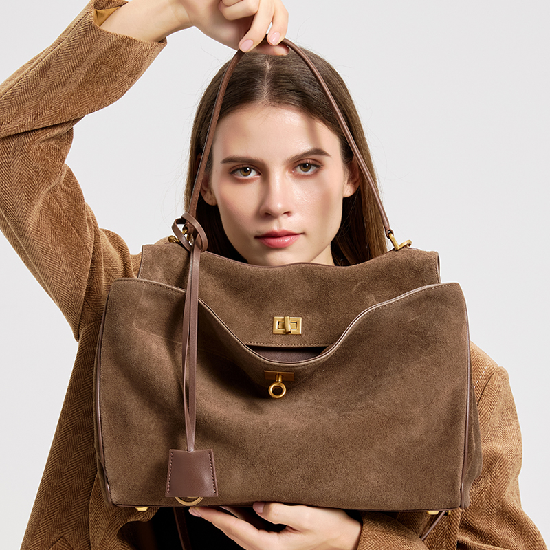 Ladies' large capacity genuine - Leather Work Handbags For Women recension och pris