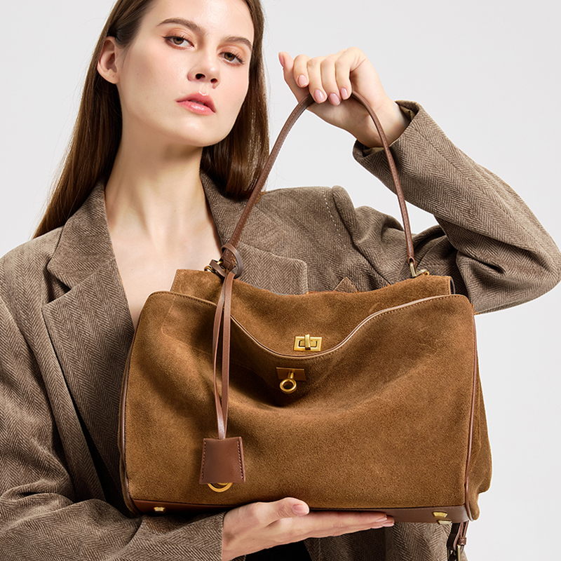 Ladies' large capacity genuine - Leather Work Handbags For Women recension och pris