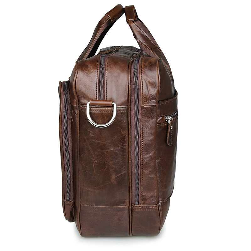 LACHIOUR Genuine Leather Men B - Leather Work Handbag recension och pris