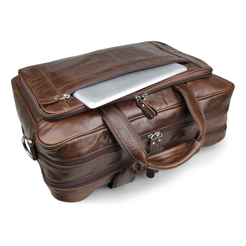 LACHIOUR Genuine Leather Men B - Leather Work Handbag recension och pris