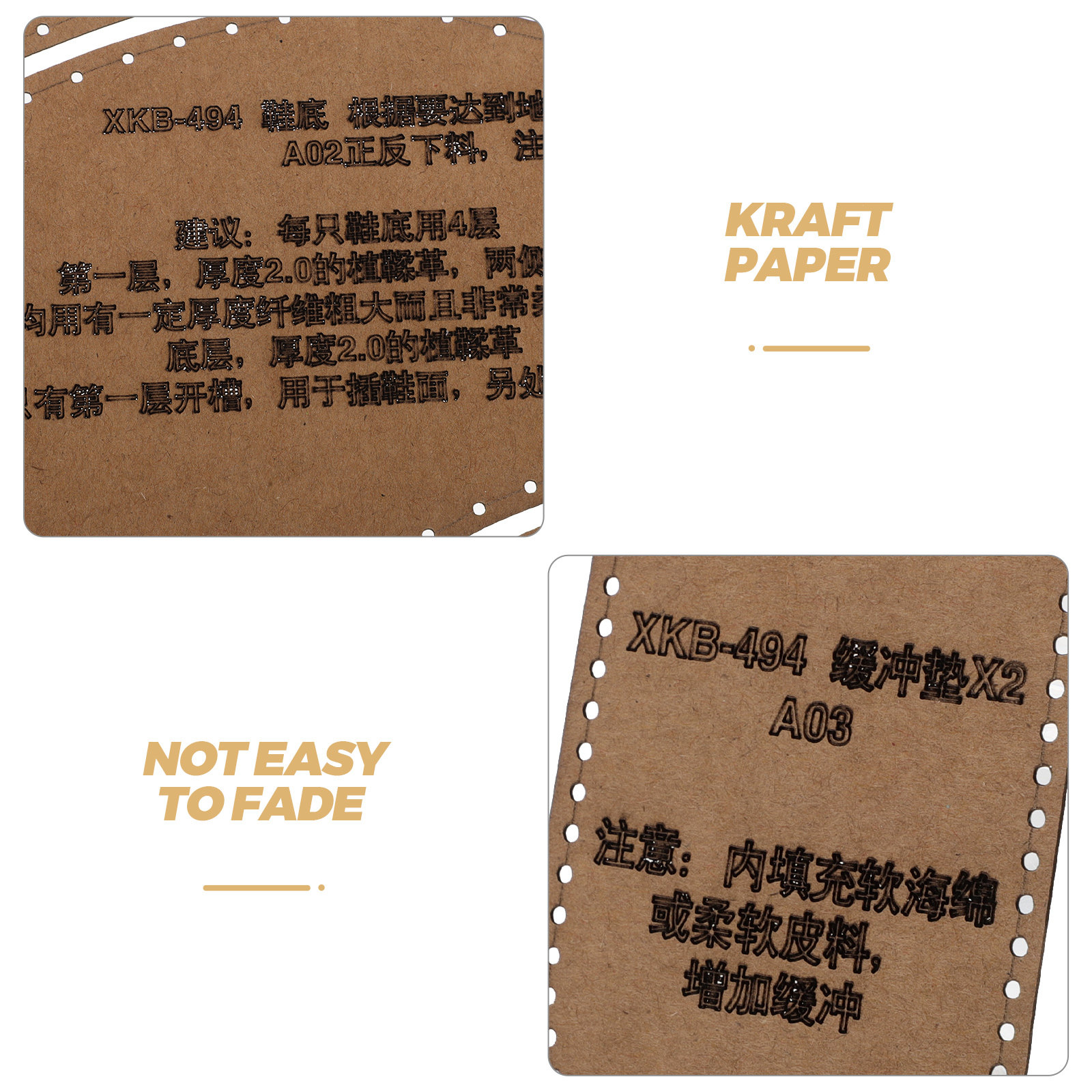 1Set Slipper Pattern Kraft Pap - Leatherwork Templates recension och pris