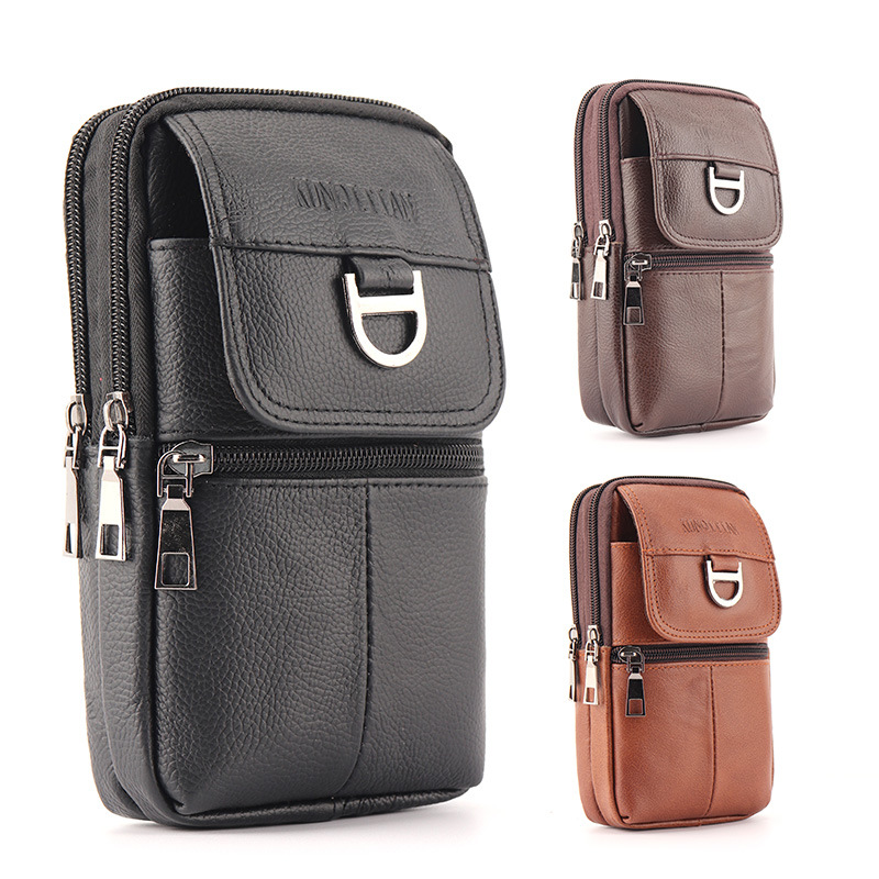 Men's leather waist bag - Larg - Leatherwork Fasteners recension och pris