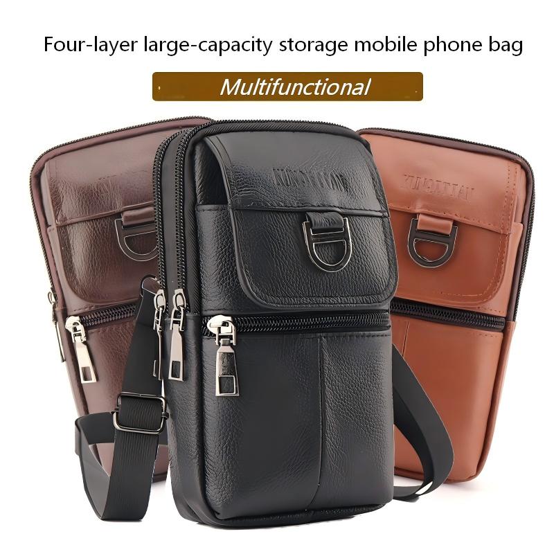Men's leather waist bag - Larg - Leatherwork Fasteners recension och pris