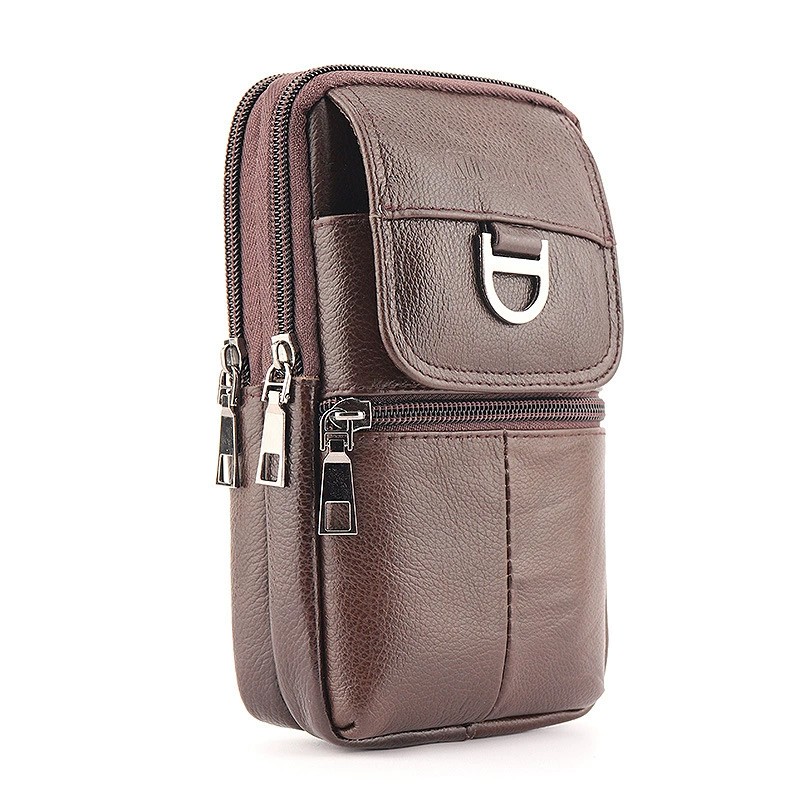 Men's leather waist bag - Larg - Leatherwork Fasteners recension och pris