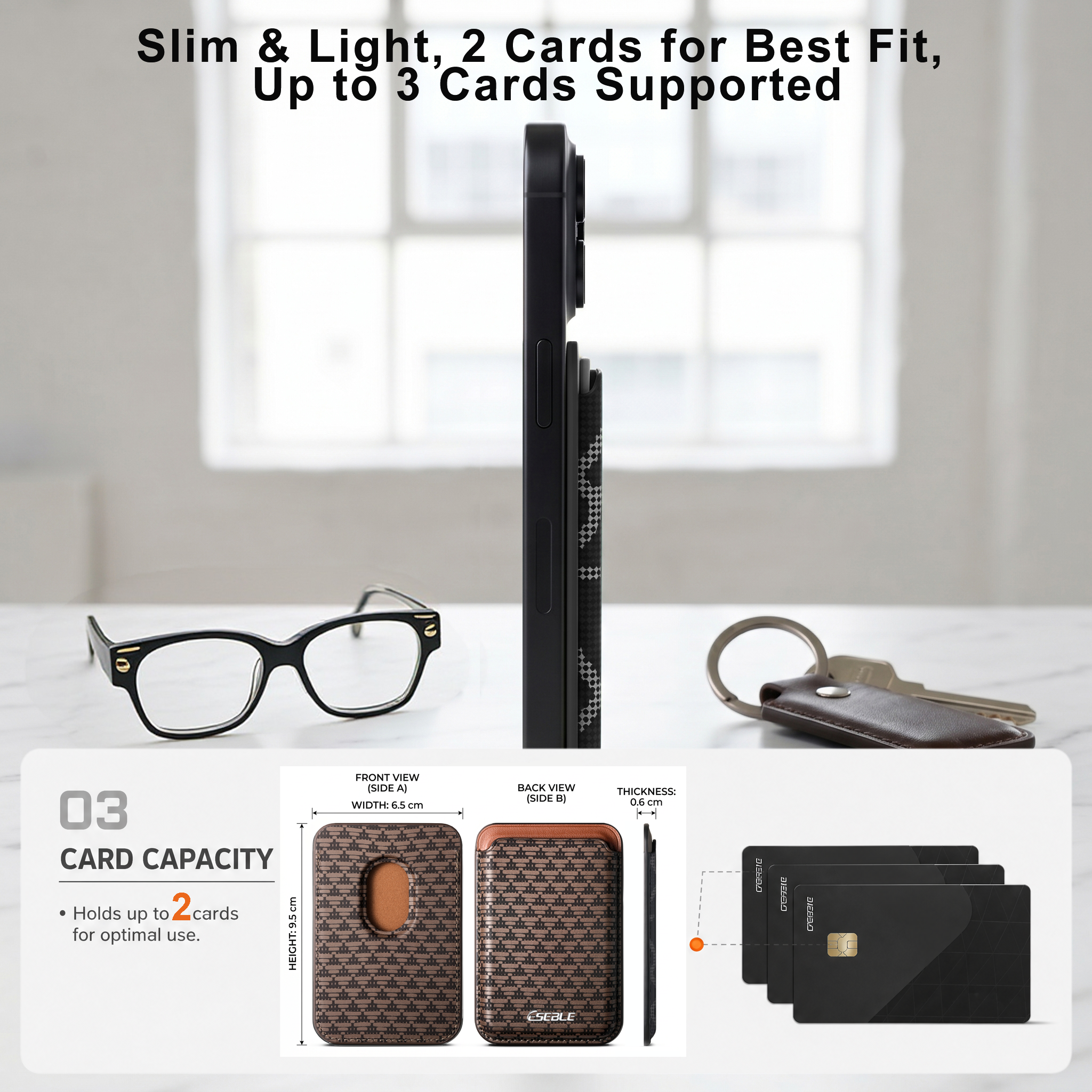 Strong Magnetic Slim Card Hold - For Leather Work recension och pris