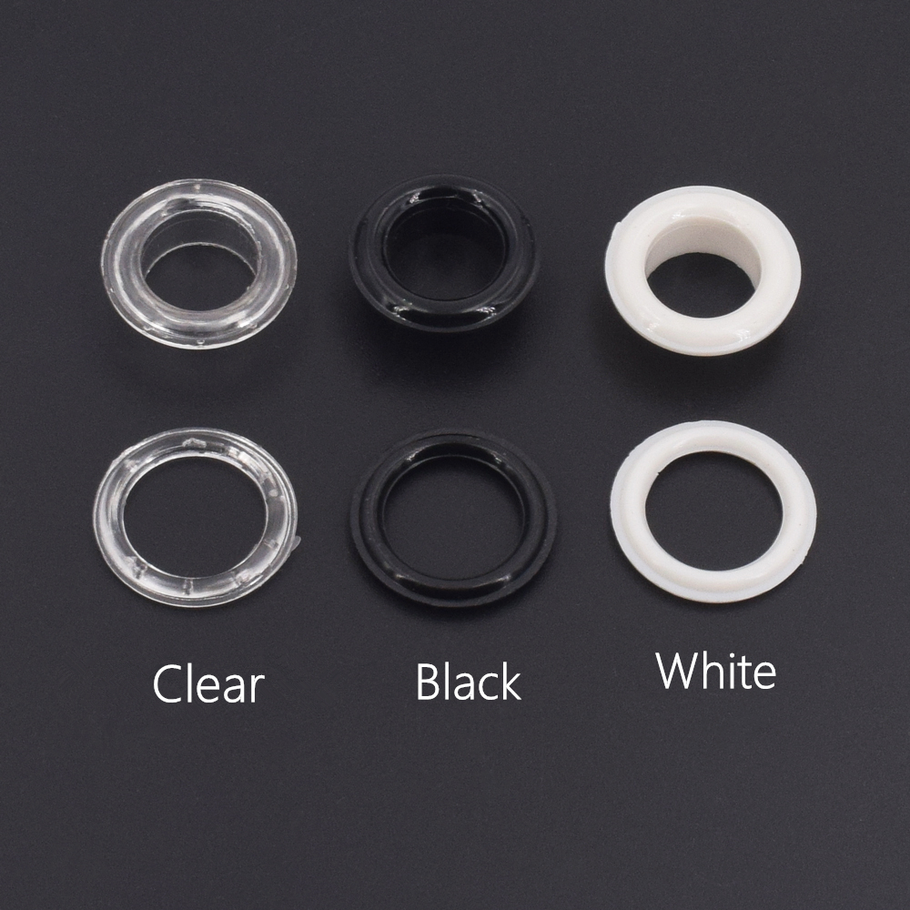 100 Sets White Clear Black Pla - Leatherwork Eyelets recension och pris