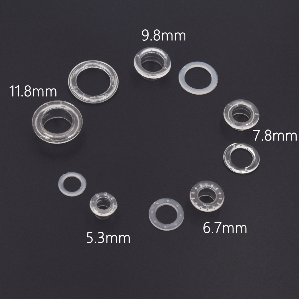 100 Sets White Clear Black Pla - Leatherwork Eyelets recension och pris