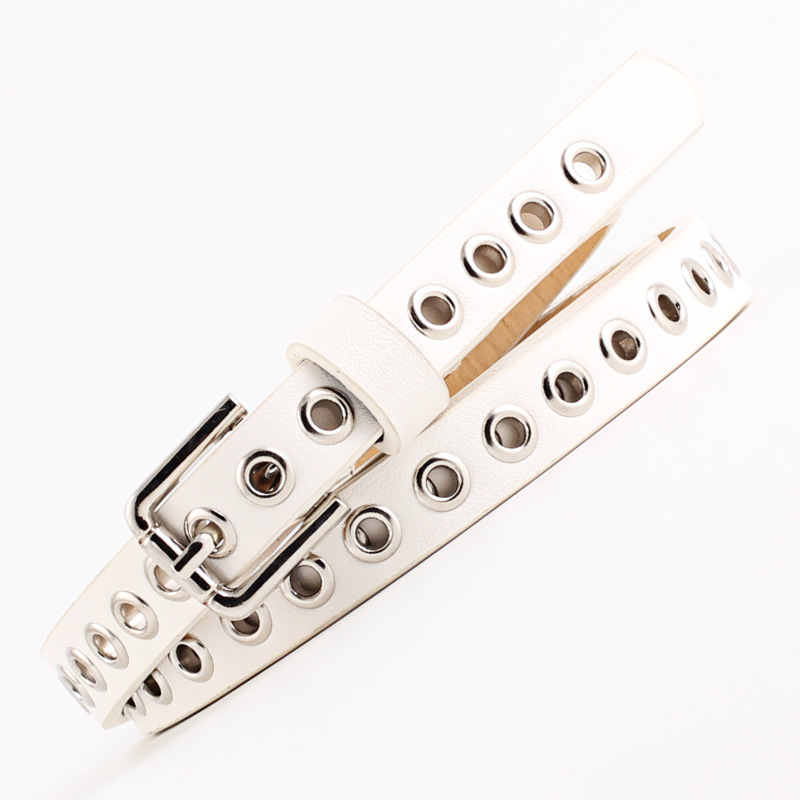 1.4cm Women Trouser Belt Punk  - Leatherwork Eyelets recension och pris