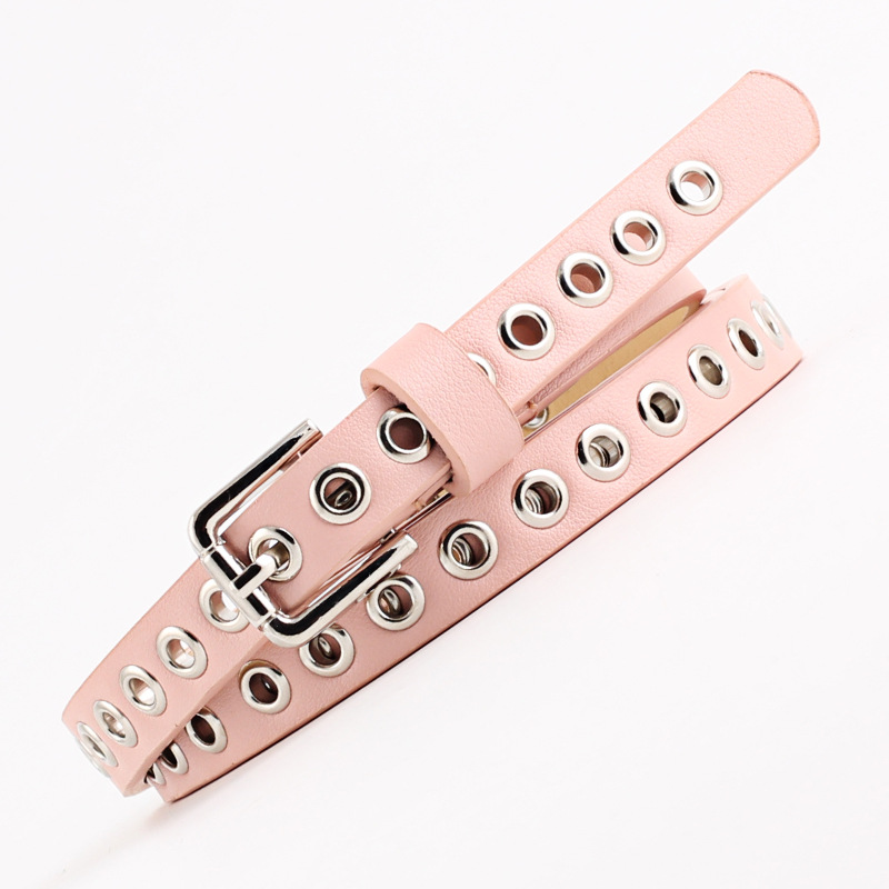 1.4cm Women Trouser Belt Punk  - Leatherwork Eyelets recension och pris